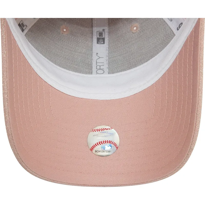 cappellino-curvo-rosa-regolabile-da-donna-9forty-glitter-dei-new-york-yankees-mlb-di-new-era