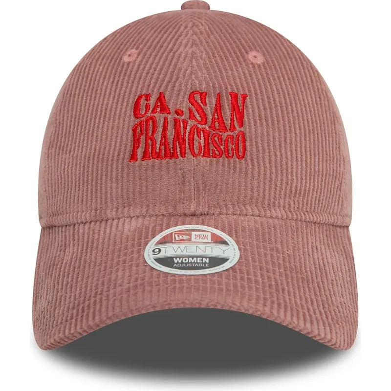 verstellbare-rosa-damen-cap-9twenty-cord-von-san-francisco-stadte-und-strande-kalifornien-von-new-era