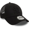 casquette-trucker-noire-ajustable-avec-logo-noir-9forty-home-field-new-york-yankees-mlb-new-era