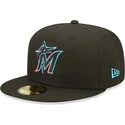epci-plata-negru-fitted-59fifty-ac-perf-de-miami-marlins-mlb-de-new-era