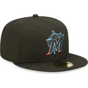 epci-plata-negru-fitted-59fifty-ac-perf-de-miami-marlins-mlb-de-new-era