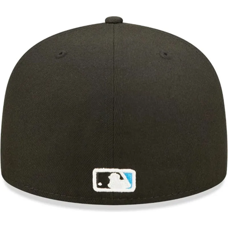 cappello-piatto-nero-aderente-59fifty-ac-perf-dei-miami-marlins-mlb-di-new-era