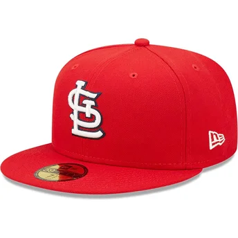 Gorra plana roja ajustada 59FIFTY AC Perf de St. Louis Cardinals MLB de New Era