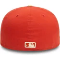 casquette-plate-orange-et-beige-ajustee-59fifty-side-patch-oakland-athletics-mlb-new-era