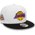 casquette-plate-blanche-et-noire-snapback-9fifty-white-crown-patch-los-angeles-lakers-nba-new-era