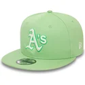 casquette-plate-verte-claire-snapback-9fifty-world-series-patch-oakland-athletics-mlb-new-era