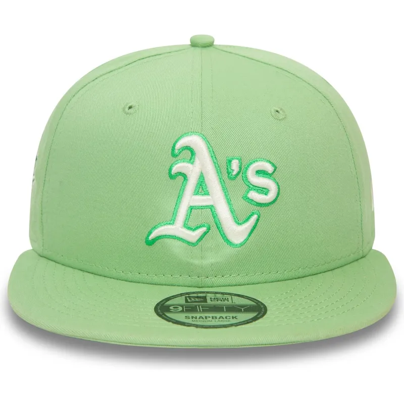 gorra-plana-verde-claro-snapback-9fifty-world-series-patch-de-oakland-athletics-mlb-de-new-era