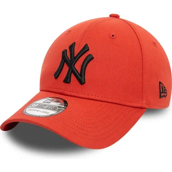 Gorra curva naranja ajustada con logo negro 39THIRTY League Essential de New York Yankees MLB de New Era