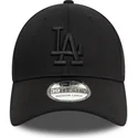 casquette-courbee-noire-ajustee-avec-logo-noir-39thirty-monochrome-los-angeles-dodgers-mlb-new-era