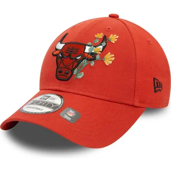 Casquette courbée orange ajustable 9FORTY Flower Icon Chicago Bulls NBA New Era