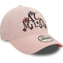 new-era-curved-brim-youth-9forty-needle-cord-ac-milan-serie-a-pink-adjustable-cap