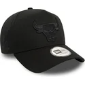 new-era-curved-brim-black-logo-9forty-e-frame-monochrome-chicago-bulls-nba-black-snapback-cap