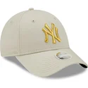 epci-curbata-bej-reglabila-dorado-9forty-metallic-de-new-york-yankees-mlb-de-new-era