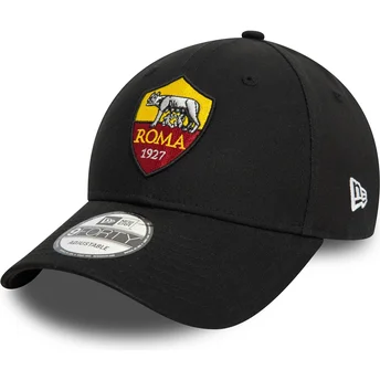 Șepci curbată negru reglabilă 9FORTY Core de Associazione Sportiva Roma Serie A de New Era