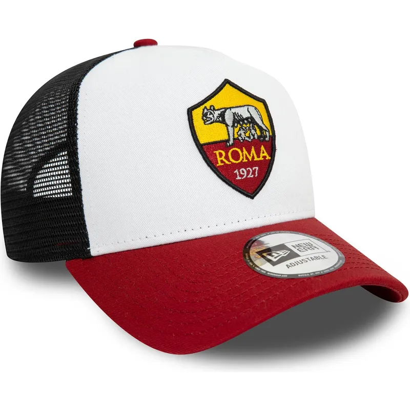 cappellino-trucker-bianco-nero-e-rosso-9forty-e-frame-core-di-associazione-sportiva-roma-serie-a-di-new-era