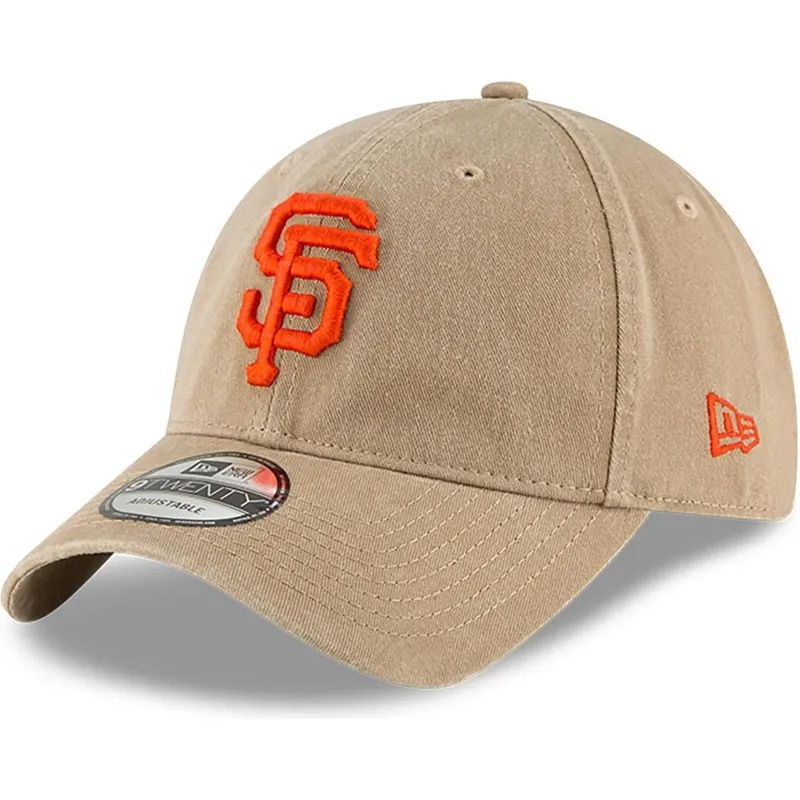 beige-verstellbare-9twenty-core-classic-kappe-der-san-francisco-giants-mlb-von-new-era