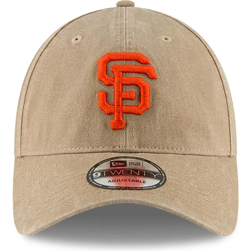 beige-verstellbare-9twenty-core-classic-kappe-der-san-francisco-giants-mlb-von-new-era