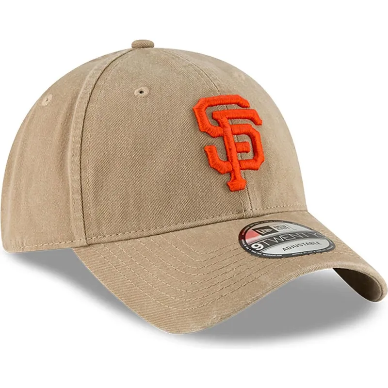 beige-verstellbare-9twenty-core-classic-kappe-der-san-francisco-giants-mlb-von-new-era