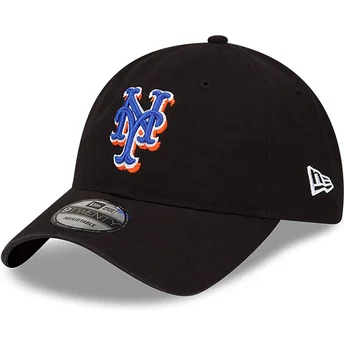 Gorra curva negra ajustable 9TWENTY Core Classic de New York Mets MLB de New Era