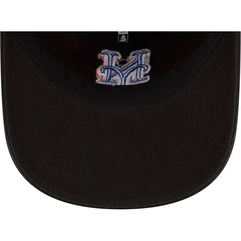 verstellbare-schwarze-curved-cap-9twenty-core-classic-der-new-york-mets-mlb-von-new-era