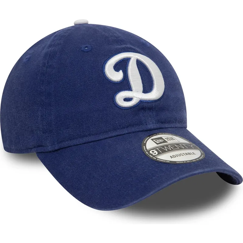 verstellbare-blaue-kappe-mit-gebogenem-schirm-9twenty-core-classic-der-los-angeles-dodgers-mlb-von-new-era