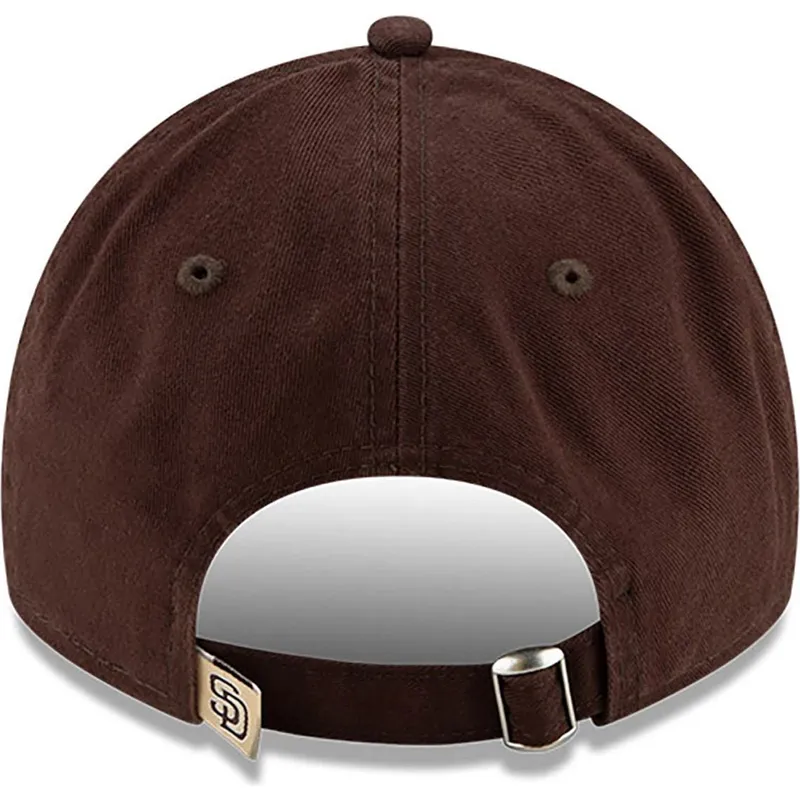9twenty-core-classic-verstellbare-braune-kappe-mit-gebogenem-schirm-von-den-san-diego-padres-mlb-von-new-era