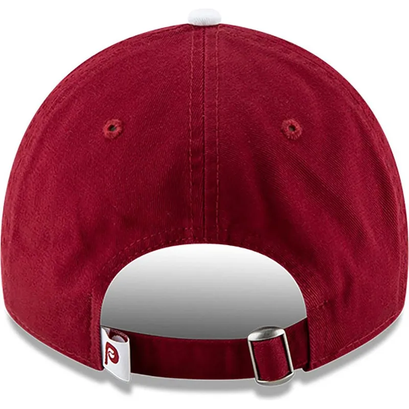dunkelrote-verstellbare-curved-cap-9twenty-core-classic-der-philadelphia-phillies-mlb-von-new-era