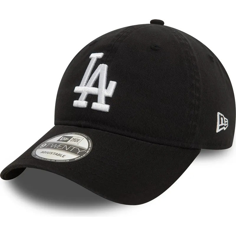 svart-bojd-justerbar-keps-9twenty-washed-fran-los-angeles-dodgers-mlb-av-new-era