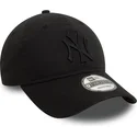 casquette-courbee-noire-ajustable-avec-logo-noir-9twenty-washed-new-york-yankees-mlb-new-era