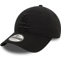 svart-justerbar-bojd-keps-med-svart-logotyp-9twenty-washed-fran-los-angeles-dodgers-mlb-av-new-era
