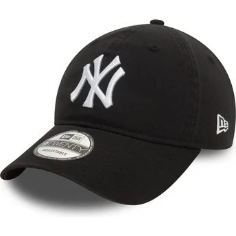 Czarna regulowana czapka z zakrzywionym daszkiem 9TWENTY Washed New York Yankees MLB od New Era