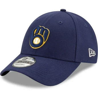 Șepci curbată bleumarin reglabilă 9FORTY The League de Milwaukee Brewers MLB de New Era
