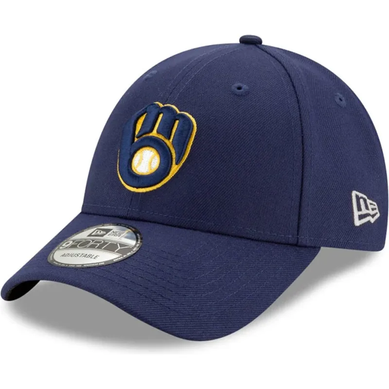 cappellino-visiera-curva-blu-marino-regolabile-9forty-the-league-di-milwaukee-brewers-mlb-di-new-era