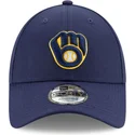 casquette-courbee-bleue-marine-ajustable-9forty-the-league-milwaukee-brewers-mlb-new-era