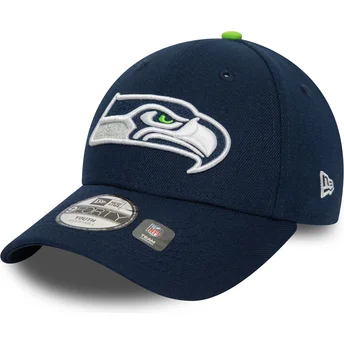 Gorra curva azul marino ajustable para niño 9FORTY The League de Seattle Seahawks NFL de New Era