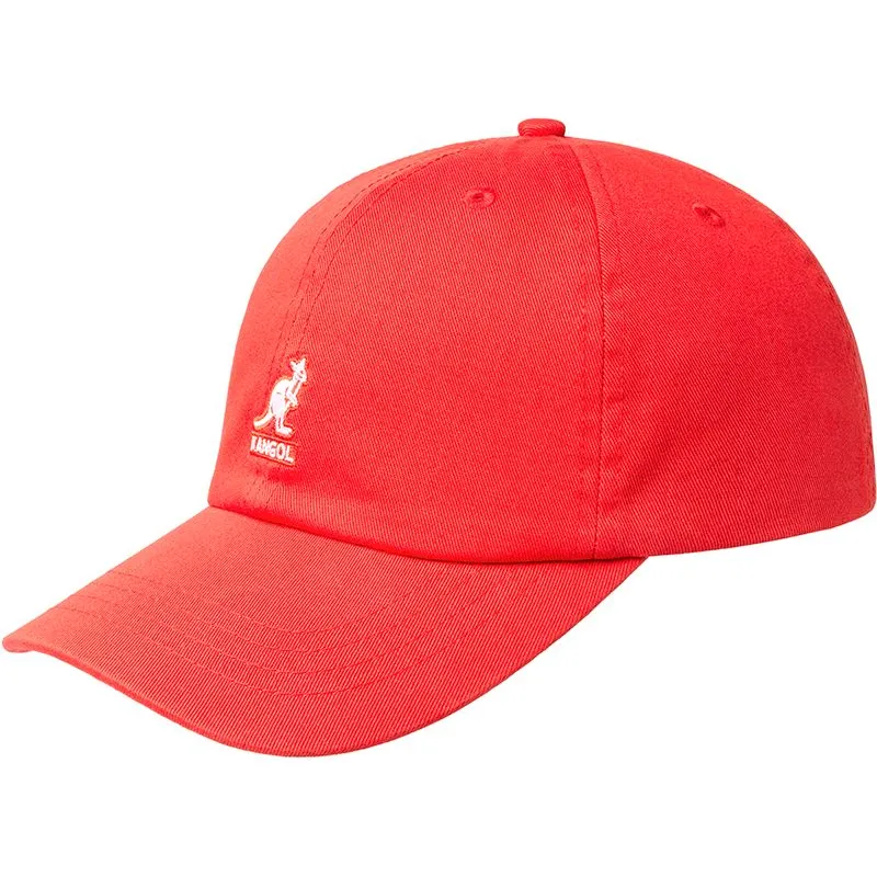 rote-verstellbare-gebogene-kappe-washed-baseball-cherry-glow-von-kangol