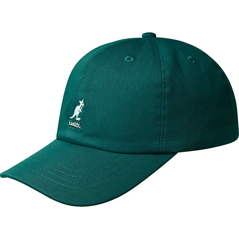 kangol-curved-brim-washed-baseball-pine-green-adjustable-cap