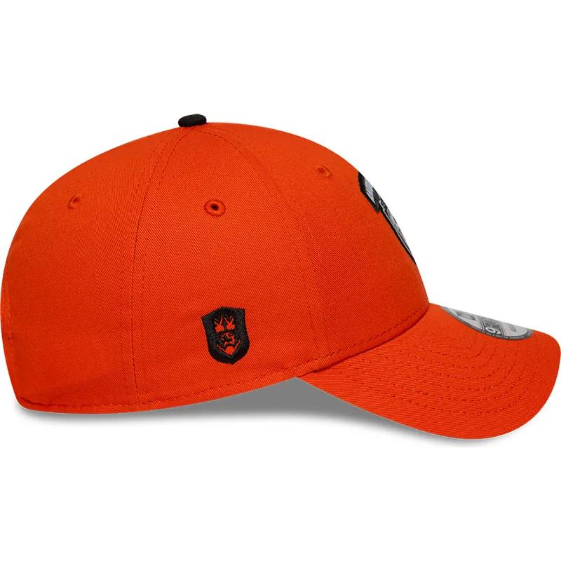 verstellbare-orangefarbene-9forty-core-kappe-mit-gebogenem-schirm-der-aniquiladores-fc-kings-league-von-new-era