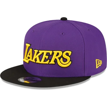 Casquette plate violette et noire snapback 9FIFTY Statement Los Angeles Lakers NBA New Era