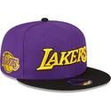 casquette-plate-violette-et-noire-snapback-9fifty-statement-los-angeles-lakers-nba-new-era