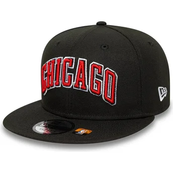 Gorra plana negra snapback 9FIFTY Statement de Chicago Bulls NBA de New Era