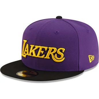 Casquette plate violette et noire ajustée 59FIFTY Statement Los Angeles Lakers NBA New Era