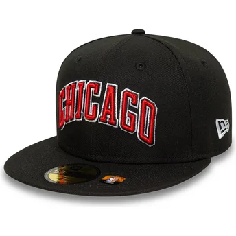 Cap plată black ajustada 59FIFTY Statement de Chicago Bulls NBA de New Era