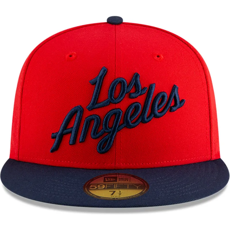 rot-marineblaue-anliegende-59fifty-statement-flat-cap-der-los-angeles-clippers-nba-von-new-era