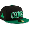 casquette-plate-noire-et-verte-ajustee-59fifty-statement-boston-celtics-nba-new-era