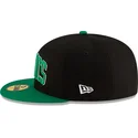 cappellino-piatto-nero-e-verde-regolabile-59fifty-statement-dei-boston-celtics-nba-di-new-era