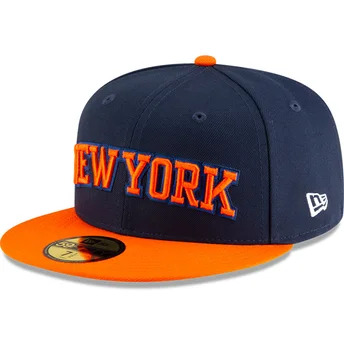 Cap plată navy blue ajustada 59FIFTY Statement de New York Knicks NBA de New Era
