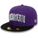 flache-violett-schwarze-anliegende-59fifty-classic-kappe-von-sacramento-kings-nba-von-new-era