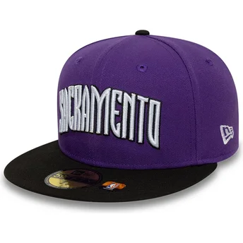 Cap plată violet ajustada 59FIFTY Classic de Sacramento Kings NBA de New Era