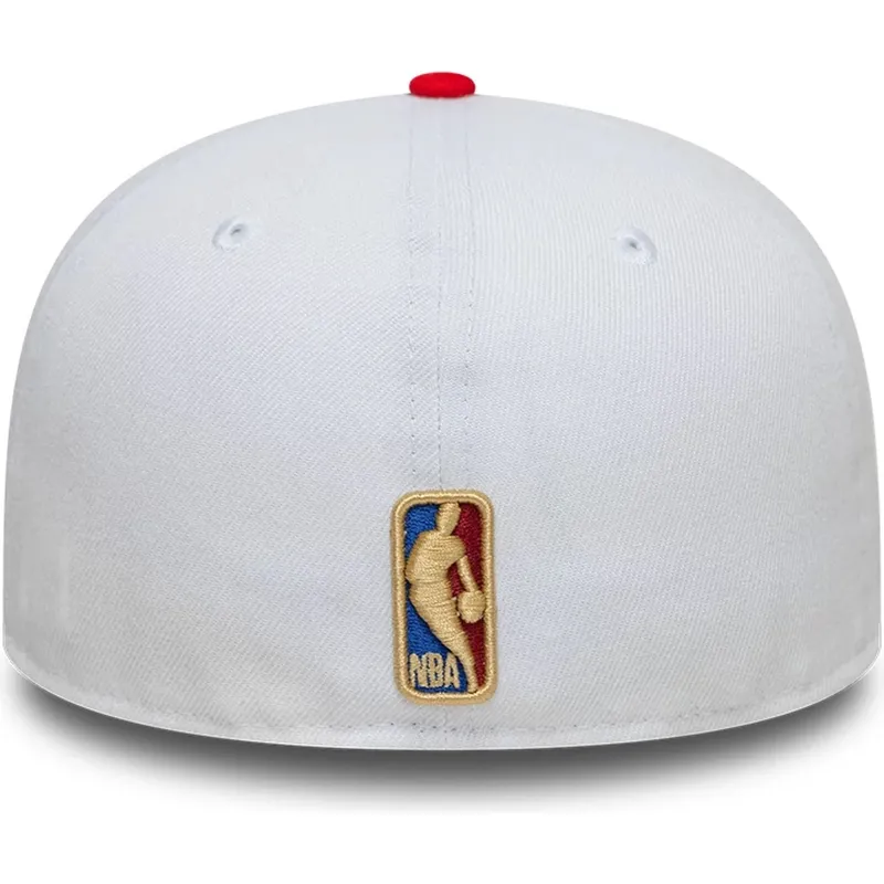 cappello-piatto-bianco-e-rosso-regolabile-59fifty-classic-dei-golden-state-warriors-nba-di-new-era